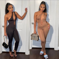 One shoulder jumpsuits