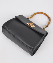 Load image into Gallery viewer, Faux leather Bamboo handle bag
