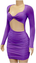 Load image into Gallery viewer, Front twist purple  mini dress
