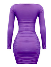 Load image into Gallery viewer, Front twist purple  mini dress
