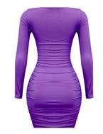 Front twist purple  mini dress
